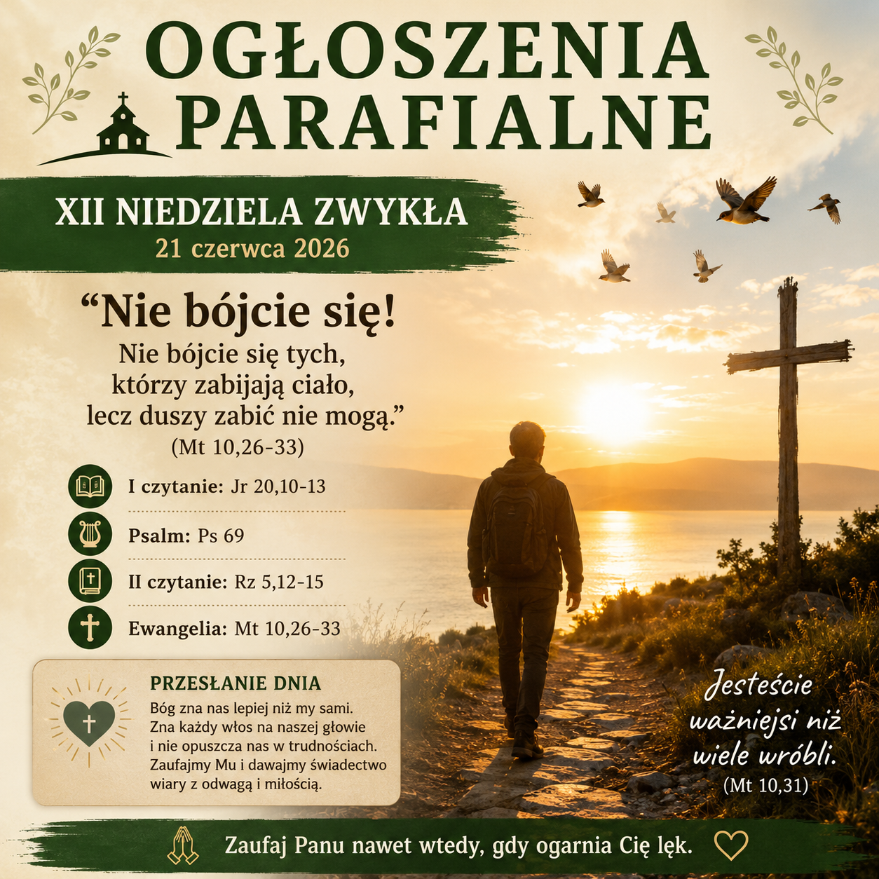 XII NIEDZIELA ZWYKŁA – 21.VI.2026 